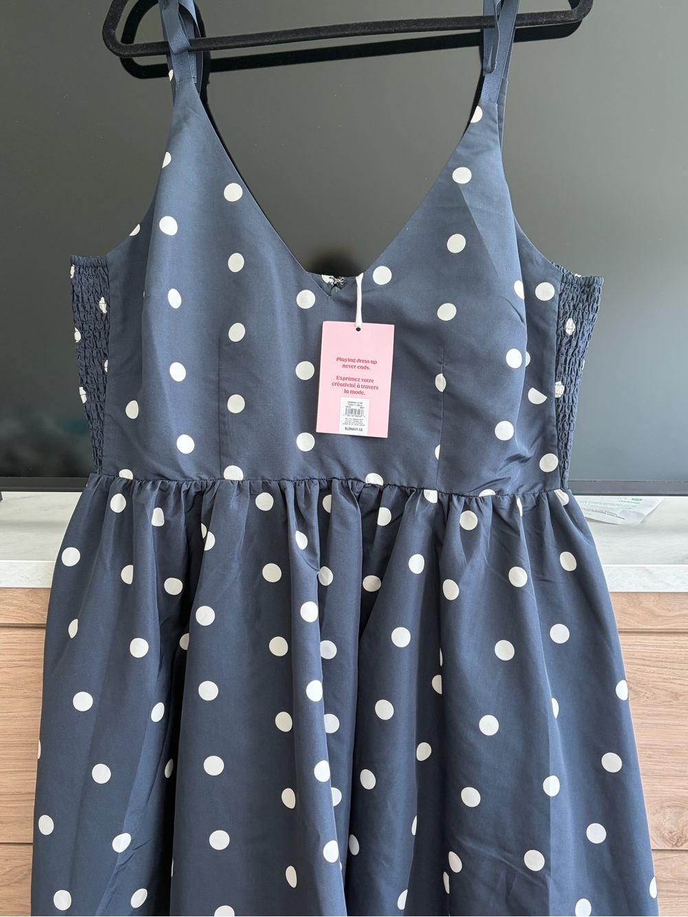 Old Navy XL The Occasion taffeta Blue Polka Dot A-Line Sundress